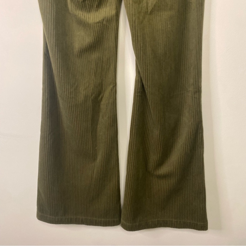 Cider Corduroy Green Wide Flare Leg High Waisted Trouser Pants XS 90s Y2K Office - Picture 10 of 12